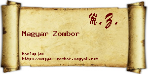 Magyar Zombor névjegykártya