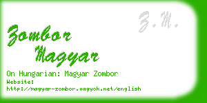 zombor magyar business card